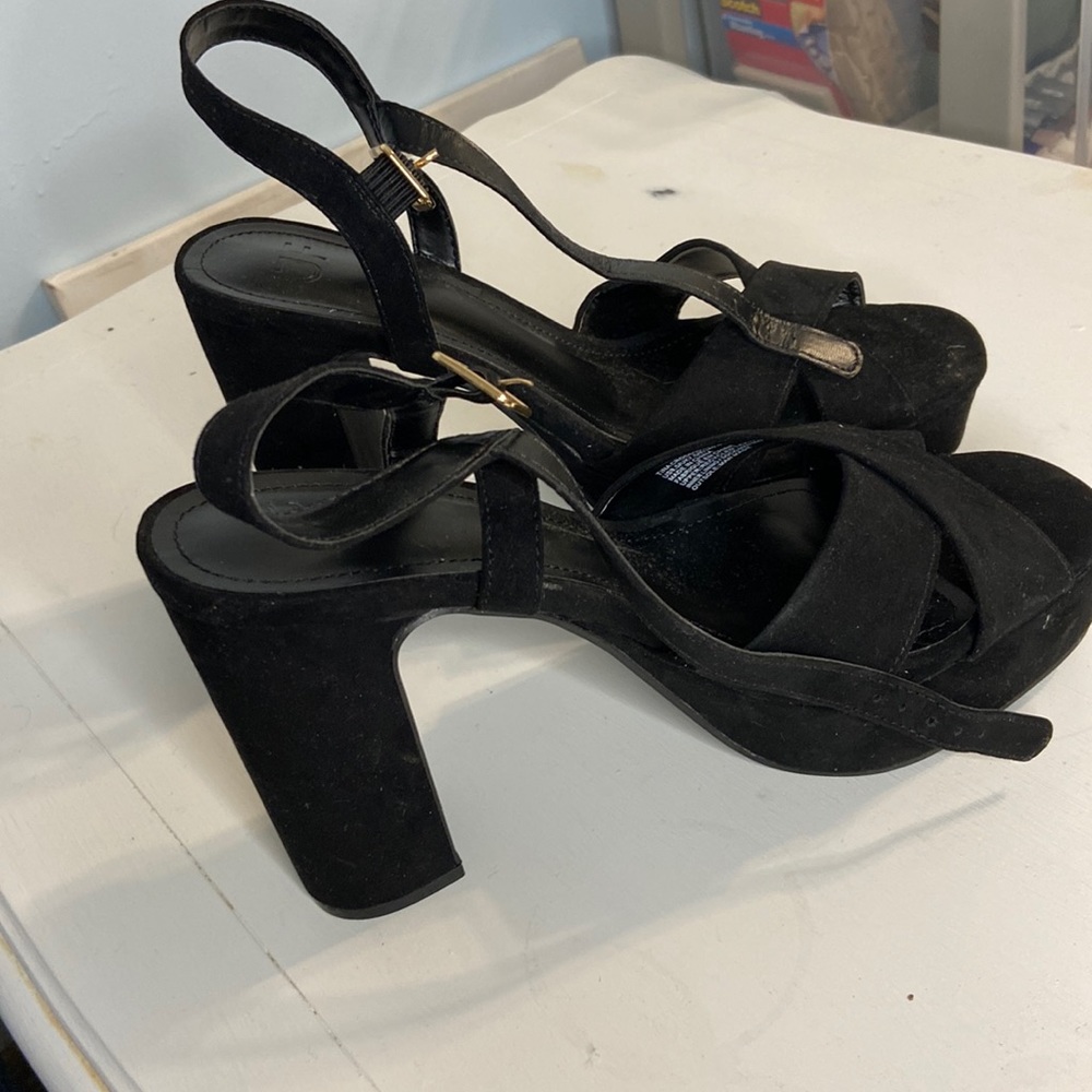 Black Suede Heels for Cheap! Only Worn Once!
